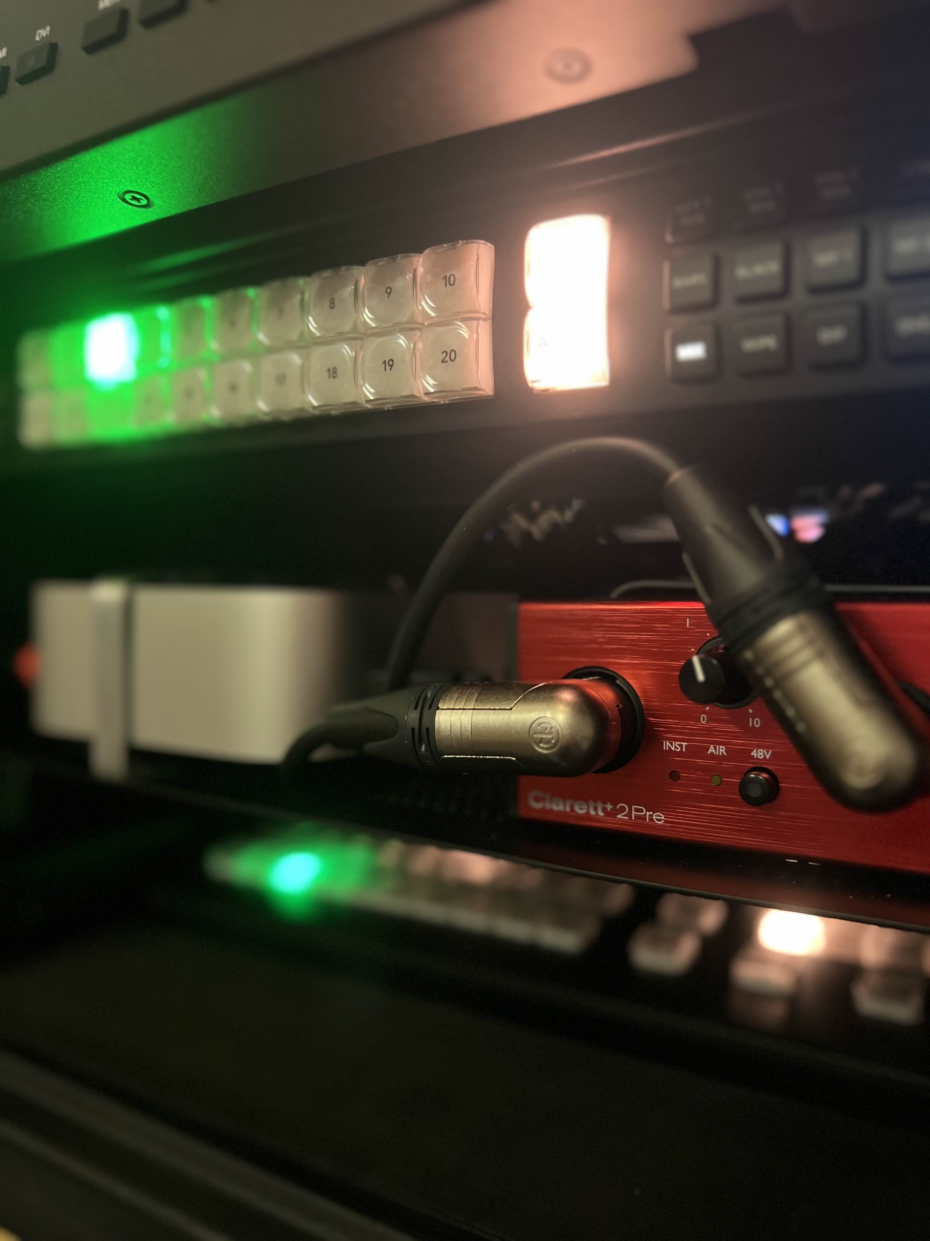Détail matériel audio professionnel